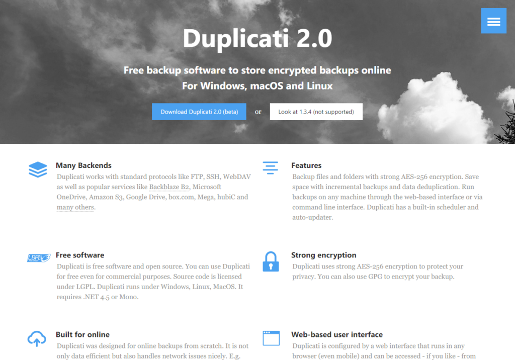 開源資料備份系統：Duplicati (一)