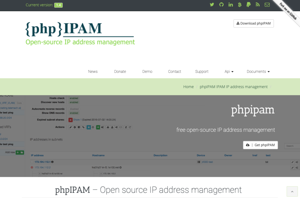 開源 IP 位址管理系統：phpIPAM