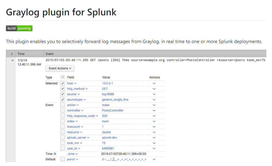 Graylog plugin for Splunk