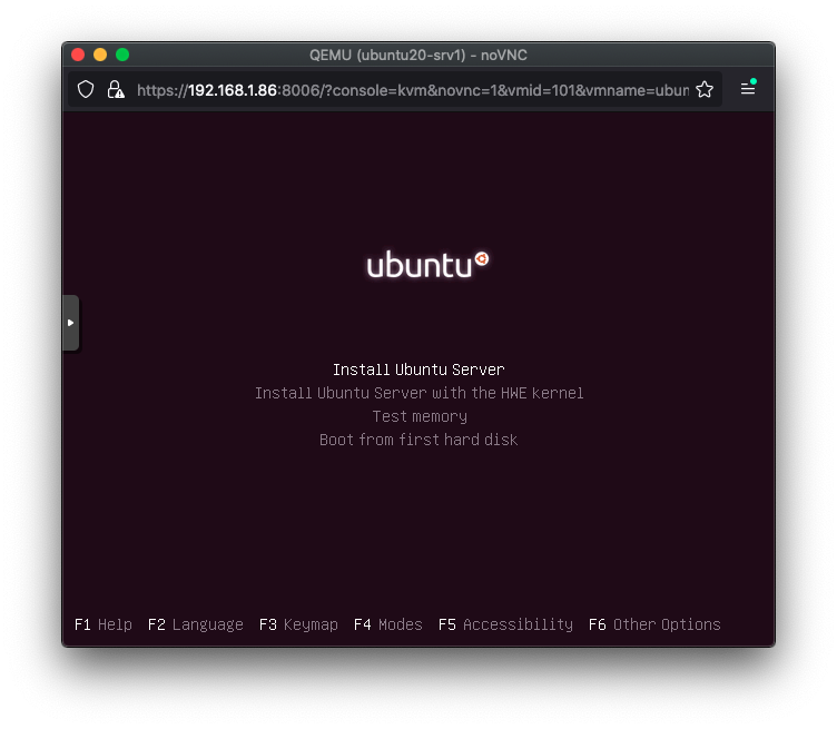 Proxmox VE 安裝虛擬機：Ubuntu Server 20.04
