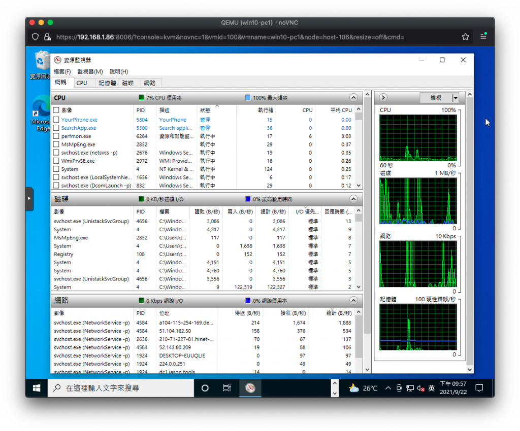 Proxmox VE 安裝虛擬機：Windows 10 (三)