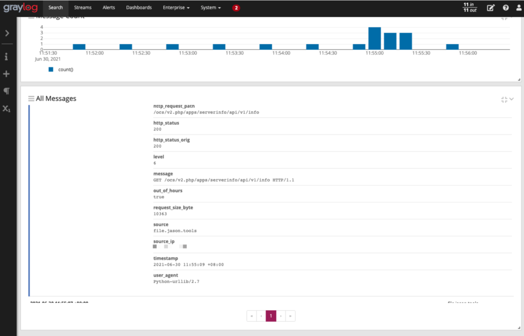 Graylog 收取 Apache Web 伺服器記錄欄位二