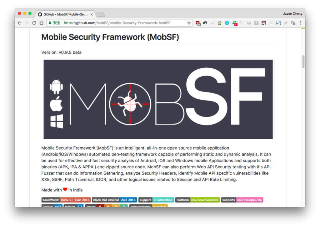 「MobSF」