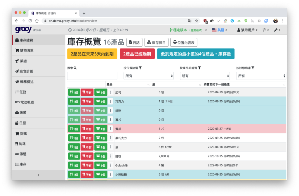 庫存概觀