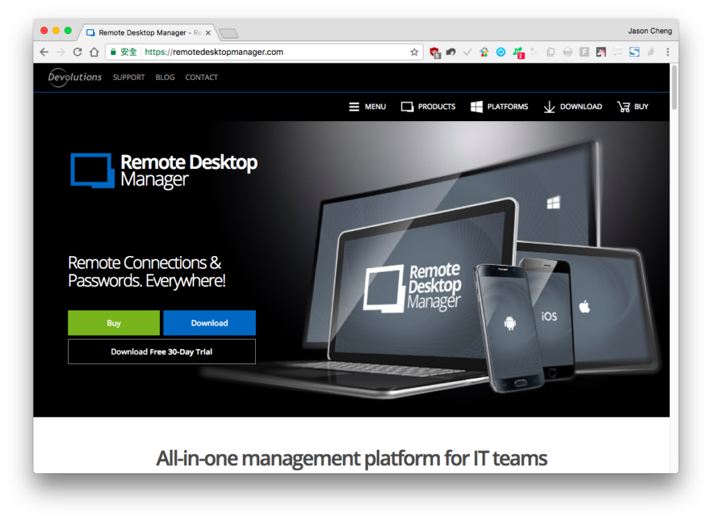「Remote Desktop Manager Free」