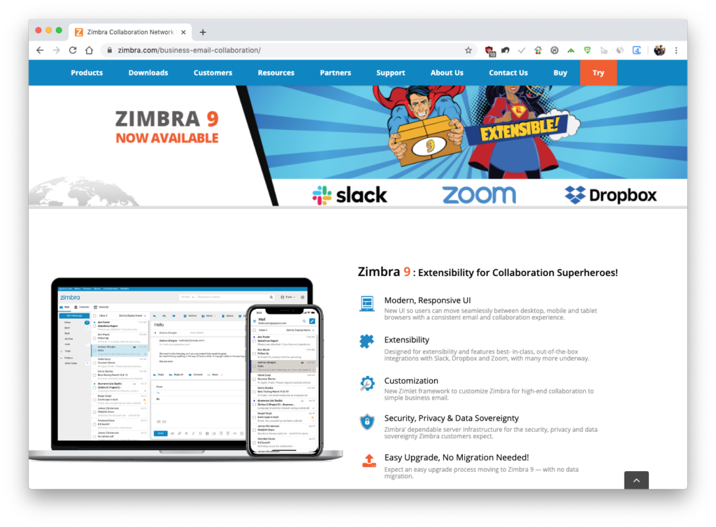 Zimbra 9 UI 小試